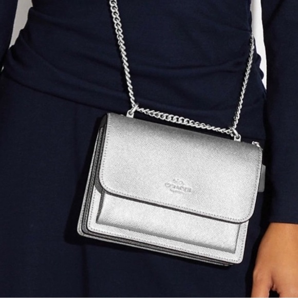 Coach Mini Klare Metallic Silver Shoulder Bag - Picture 3 of 6
